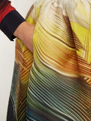 Mary Katrantzou Egret Folk Print Silk Organza Maxi Skirt - Womens - Orange Multi