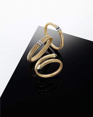 Roberto Coin 18K Yellow and White Gold Primavera Flex Cuff Bracelet with Diamonds