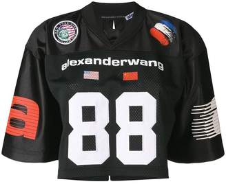 Alexander Wang cropped american football jersey