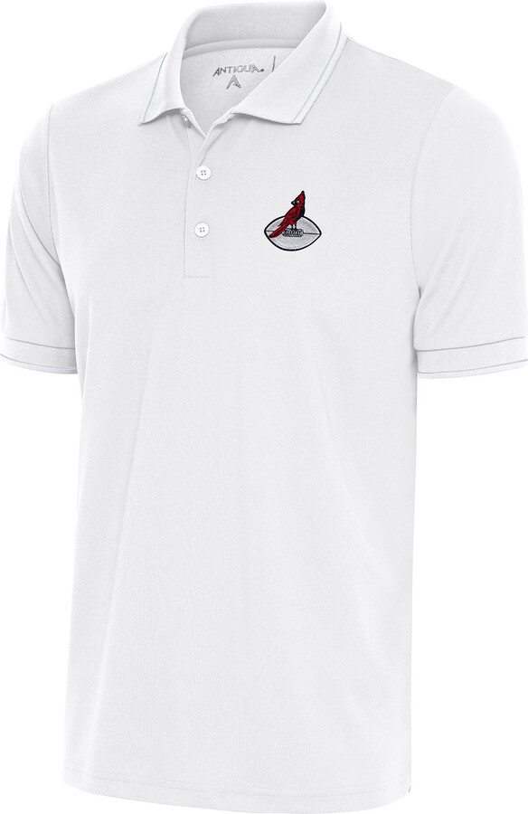 Men's Antigua White Arizona Cardinals Team Logo Throwback Affluent Polo