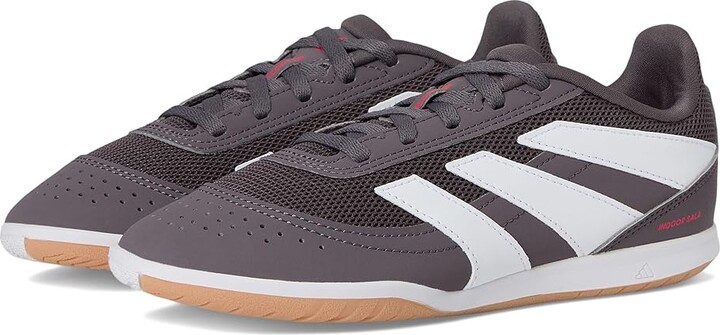adidas Kids Club Predator Indoor Sala Soccer Shoes (Little Kid/Big Kid) Kids Shoes Grey Strata/White/Lucid Red : 11 Little Kid M, Rubber