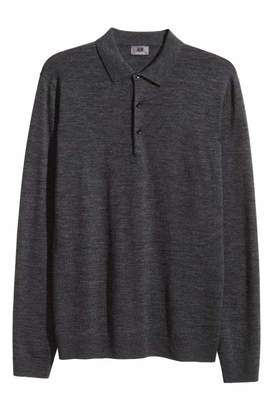 H&M Merino Wool Sweater - Dark gray melange - Men