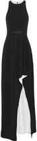 Thumbnail for your product : Halston Asymmetric Satin-trimmed Stretch-crepe Gown