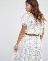 Thumbnail for your product : Moon River Printed Crop Top Co-Ord