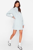 Thumbnail for your product : Nasty Gal Womens Shirred High Neck Smock Dress - Duck Egg - 14