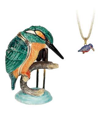 Marisota Kingfisher Trinket Box with Necklace