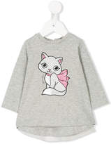 Thumbnail for your product : MonnaLisa cat print long sleeve top