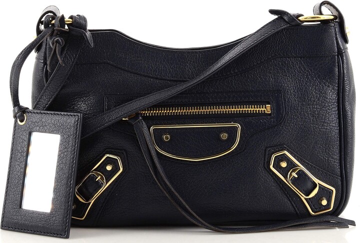 Balenciaga Blue Metallic Leather Handbags | ShopStyle