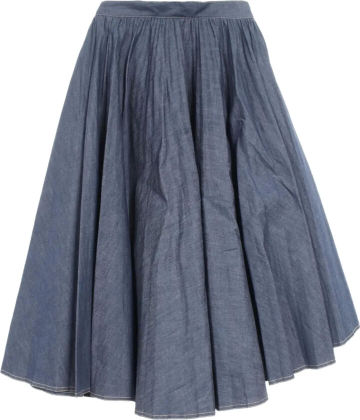 Christian Dior Pre-Owned 2010s Pleated Denim Skirt