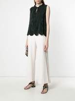 Thumbnail for your product : See by Chloe embroidered trim wide leg trousers