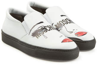 Moschino Slip-On Leather Sneakers