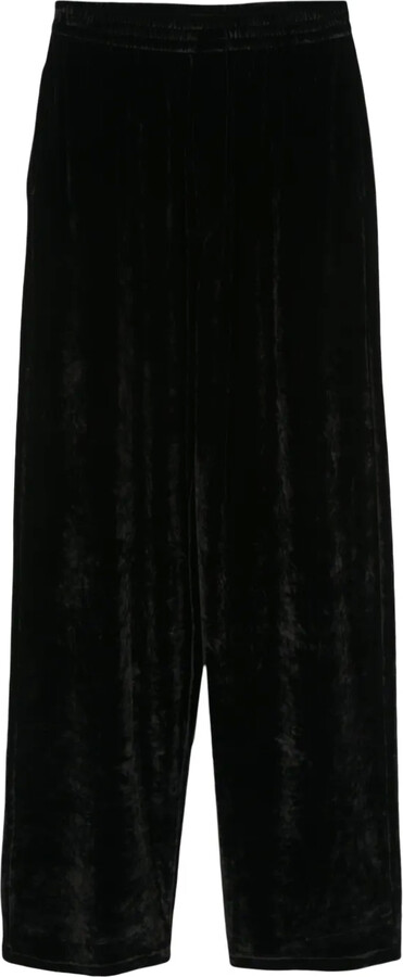Balenciaga Velvet-Effect Straight-Leg Trousers