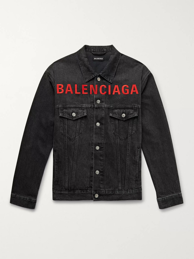 Balenciaga Black Men's Denim Jackets 