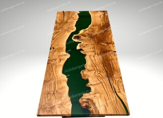 24x48 Black Epoxy Resin River wood countertop. Natural Epoxy Wood Dining  Table