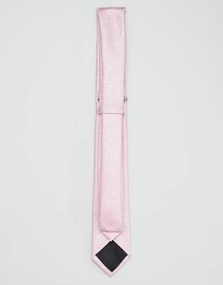 Burton Menswear Wedding Tie In Light Pink Polka Dot