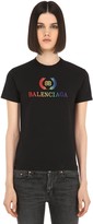 Thumbnail for your product : Balenciaga Rainbow Logo Slim Cotton Jersey T-shirt