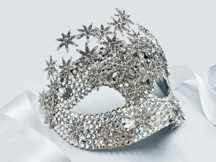 Etsy Twinkle Little Stars Clear Swarovski Rhinestone Encrusted Masquerade Mask
