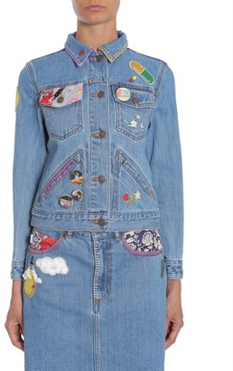 Marc Jacobs Patch Pin Fitted Denim Jacket
