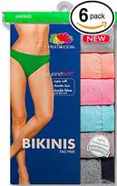Thumbnail for your product : Fruit of the Loom Women's 6-Pack Cotton Bikini Panties