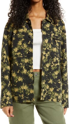 plus size camo utility jacket
