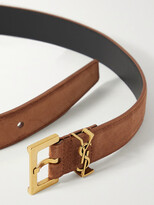 Thumbnail for your product : Saint Laurent Monogramme Suede Belt - Brown