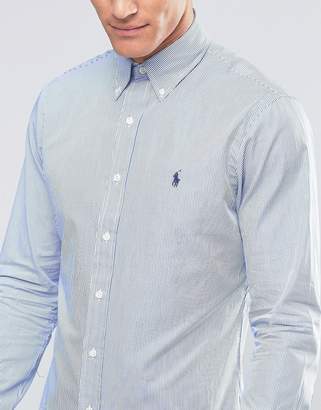 Polo Ralph Lauren Stripe Shirt In Slim Fit Blue