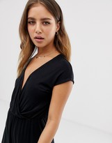 Thumbnail for your product : Brave Soul wrap front dress in black