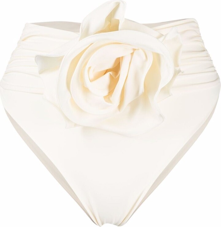Magda Butrym Neutral Floral Appliqué Bikini Bottoms