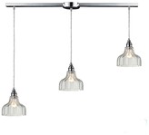 Thumbnail for your product : HGTV Home Danica 3-Light Pendant Light With Mercury Glass And Oiled Bronze Finish Silver