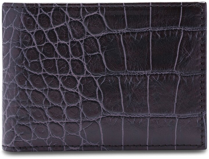 Croc-Embossed Bi-Fold Wallet Miinto Heren Tassen Portemonnees 