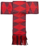 Thumbnail for your product : Etro Fringed Geometric-jacquard Silk Belt - Red