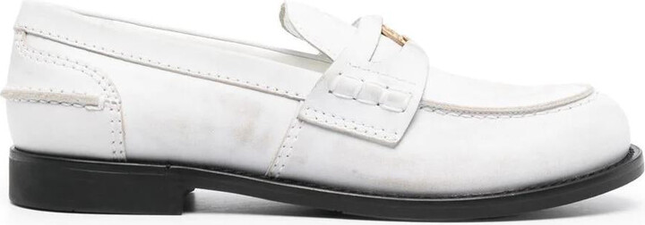 Miu Miu Logo-Plaque Leather Loafers
