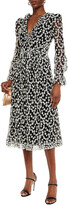 Thumbnail for your product : Philosophy di Lorenzo Serafini Tie-front Embroidered Cotton-blend Mesh Midi Dress