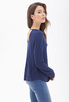 Thumbnail for your product : LOVE21 LOVE 21 Slub Knit Cutout Back Top