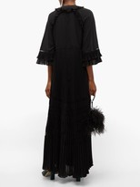 Thumbnail for your product : Self-Portrait Ruffle-trimmed Chiffon Maxi Dress - Black