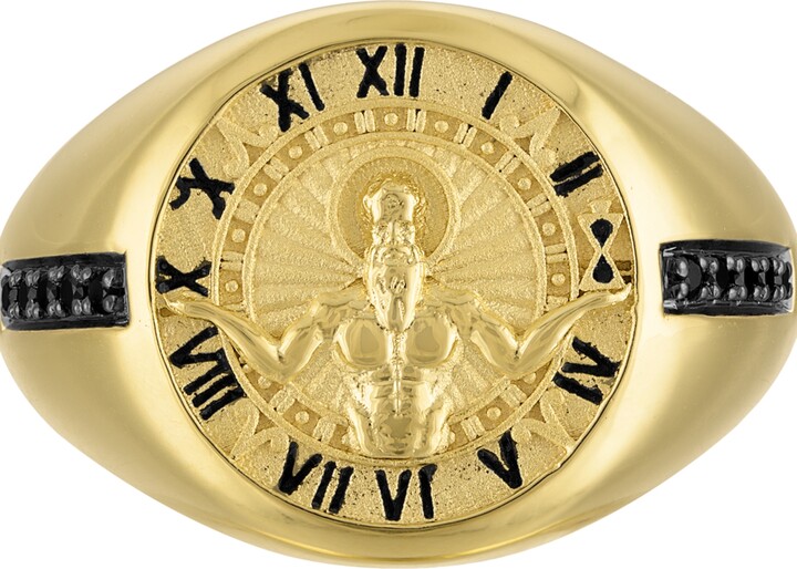 Bulova Men's God of Time Gold-Tone Sterling Silver Ring