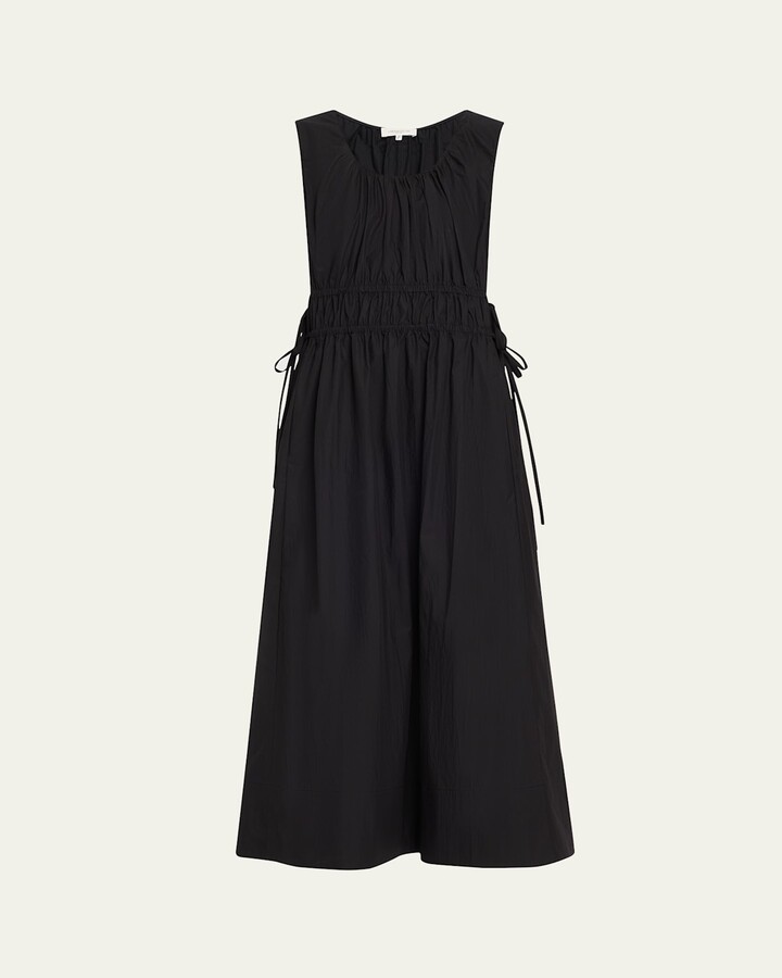 Lafayette 148 New York Sleeveless Gathered-Waist Midi Dress