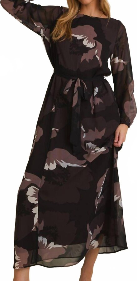 Gilli Lana Dress In Black/mocha Floral