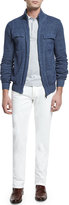 Thumbnail for your product : Isaia Five-Pocket Straight-Leg Denim Jeans, White