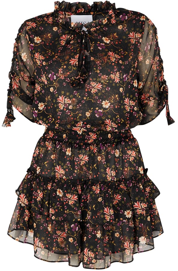 MISA Becca floral-print chiffon mini dress - ShopStyle