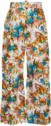 Zimmermann Estelle Kick Flare Floral Pants - ShopStyle