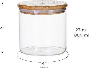 Smart Design 2pk Glass & Bamboo Canisters