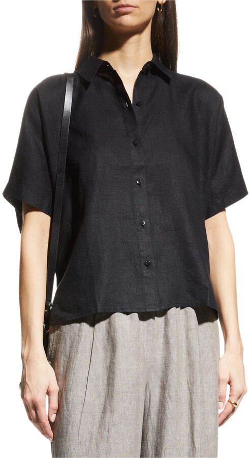 Black Linen Button Down Shirt | Shop the world's largest 