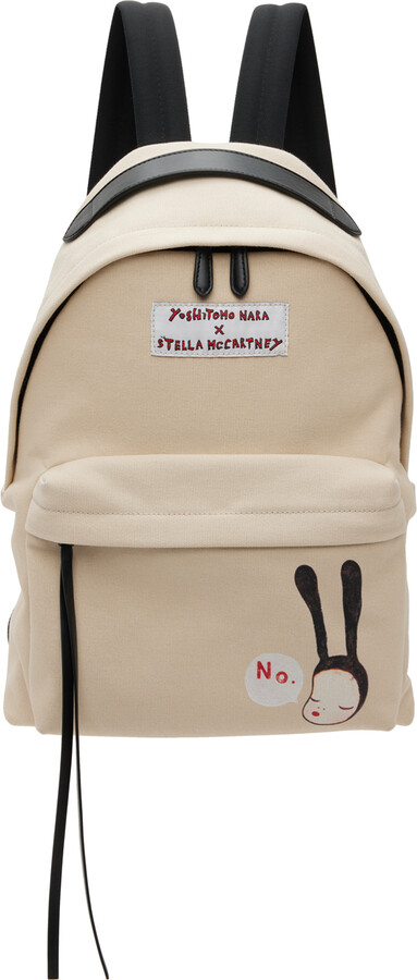Stella McCartney: Beige 'Little Black Bunny' Backpack