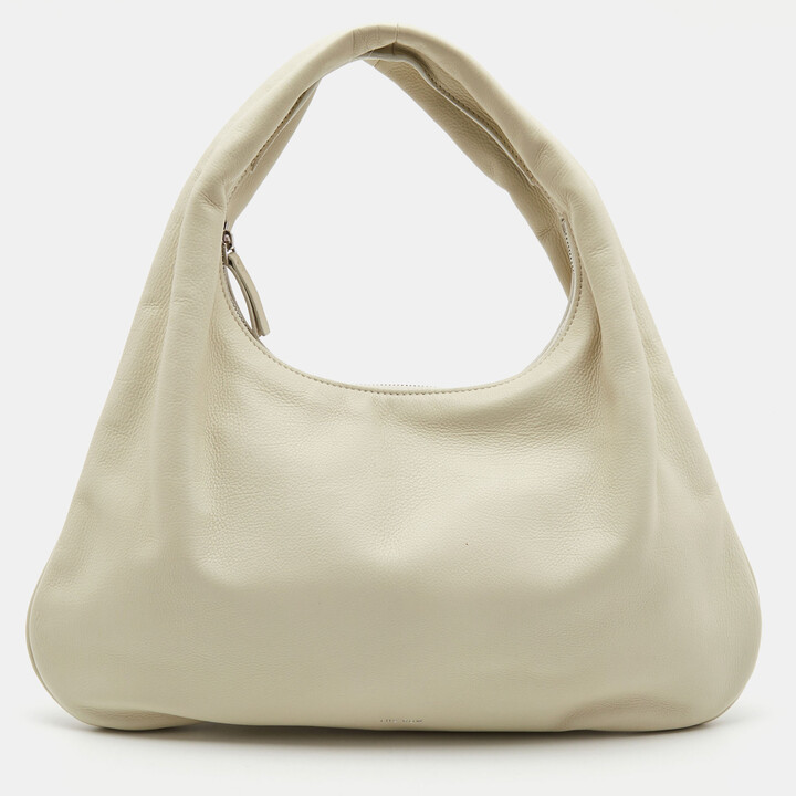 THE ROW Small Everyday Grain Leather Shoulder Bag - Ivory
