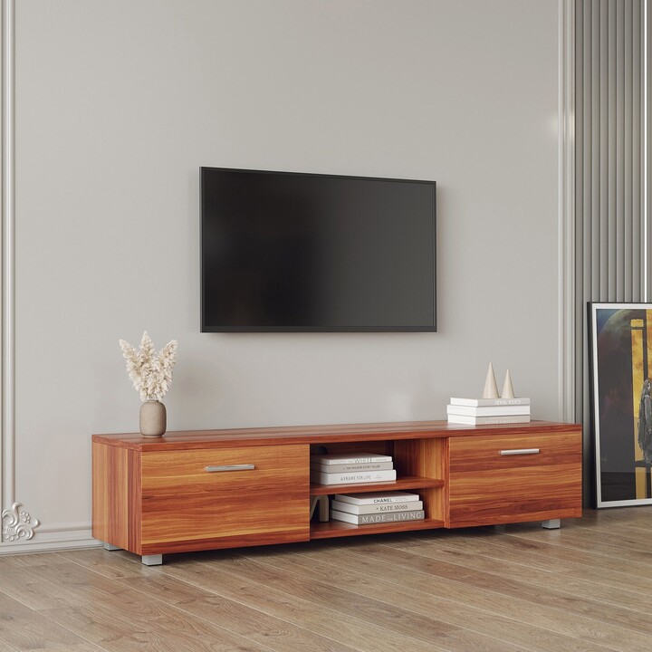 TV Stand Media Console Entertainment Center Table, 2 Storage