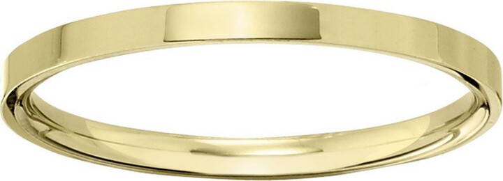QVC Women's 14K Yellow Gold 2.5mm Flat Comfort Fit edding Band