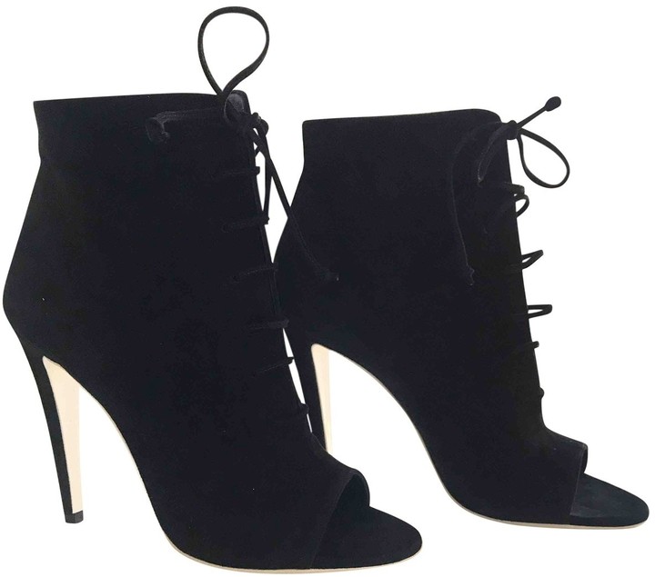 off white suede ankle boots