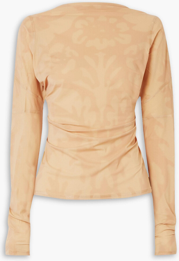 IOANNES Kylie open-back printed stretch-jersey top