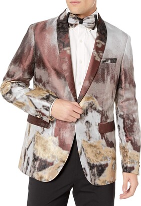 Azaro Uomo Men's Dress Party Prom Blazer Suit Jacket Casual Slim Fit Floral  - ShopStyle